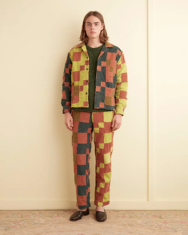 men's bomber jacket with fur collarCorduroy Four Patch Overshirt
