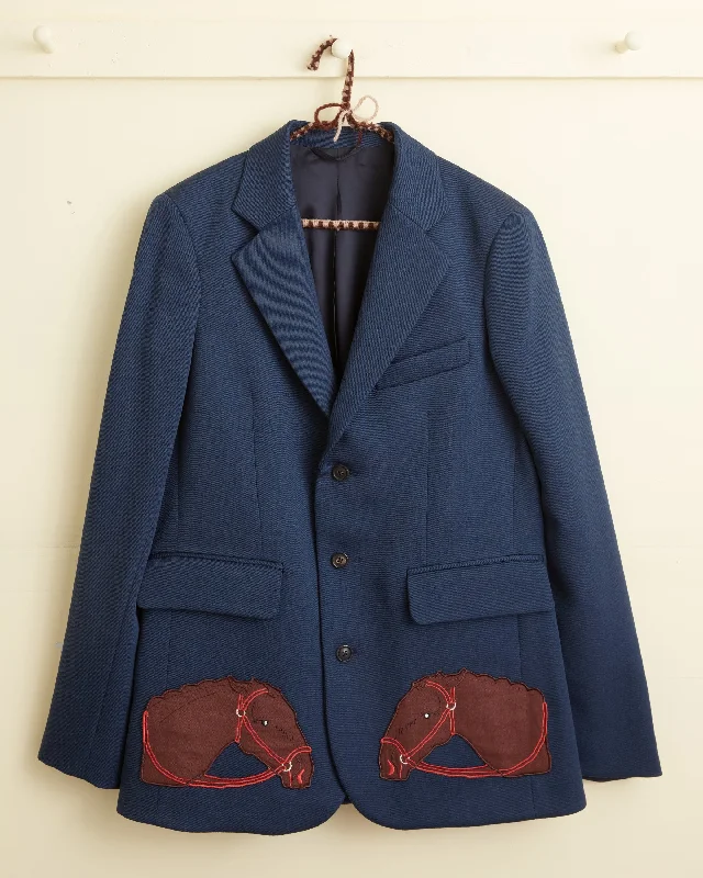 men's down-filled winter jacketPony Appliqué Suit Jacket
