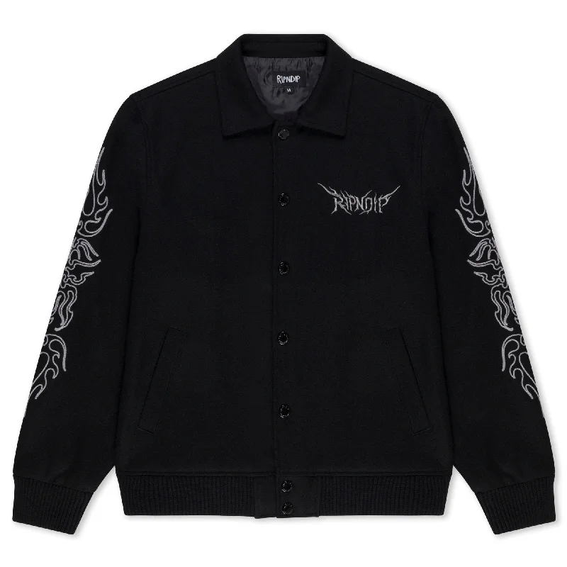 men's lightweight padded jacketVolt Varsity Jacket (Black)
