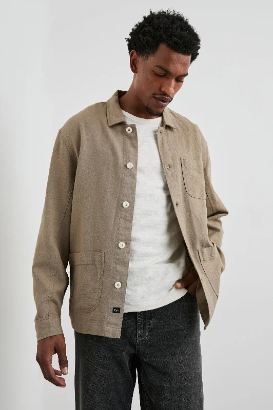 stylish men's peacoatAMBROSE JACKET - BARLEY