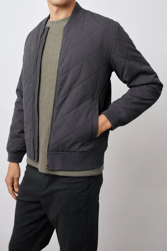men's denim jacket with distressed detailingPENINSULA JACKET - WASHED BLACK