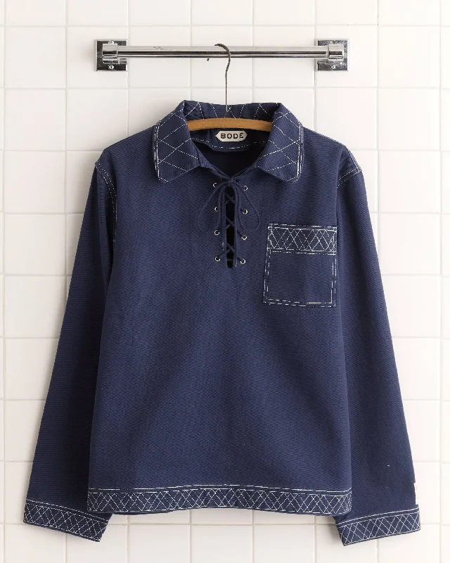 men's puffer jacket for winterEmbroidered Knolly Brook Pullover - Indigo