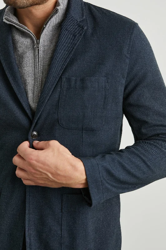 big and tall men's parka coatIDRIS BLAZER - DARK NAVY