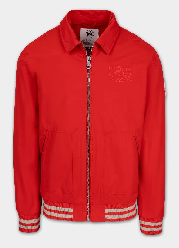 men's bomber jacket with fur liningMen's jacket PIONEER - Red