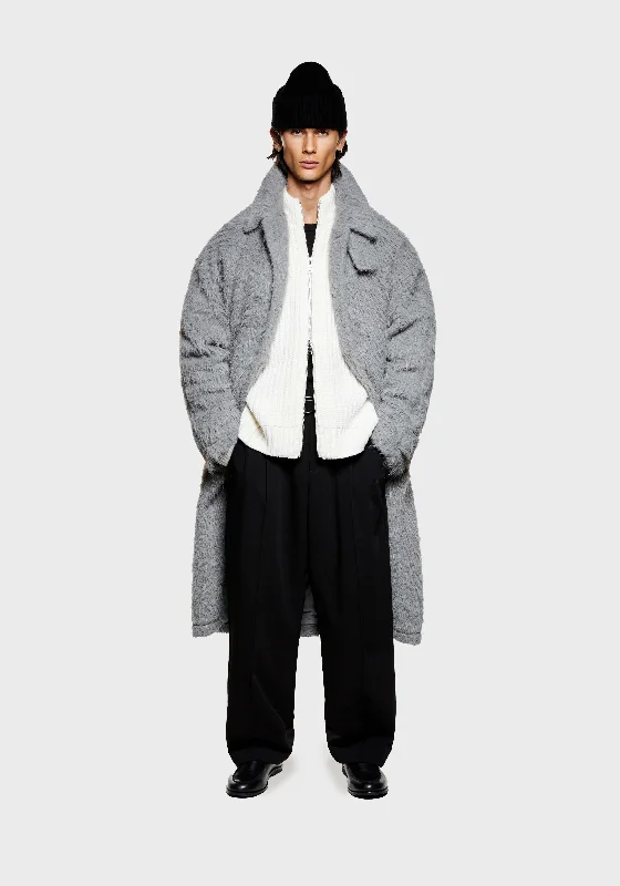 men's quilted vest with pocketsMKI FAUX ALPACA CAR COAT