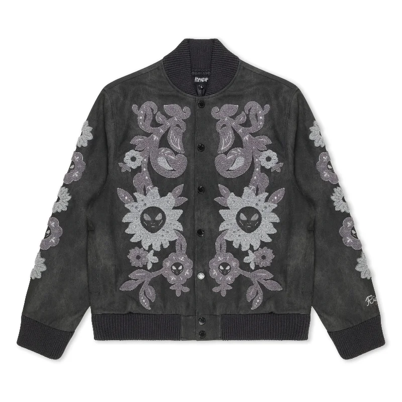 men's military-style jacketSpace Garden Varsity Jacket (Black)