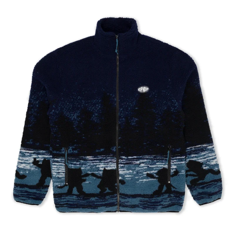 men's leather jacket with pockets and zippersCosmic Meadow Sherpa Jacket (Purple/Slate)
