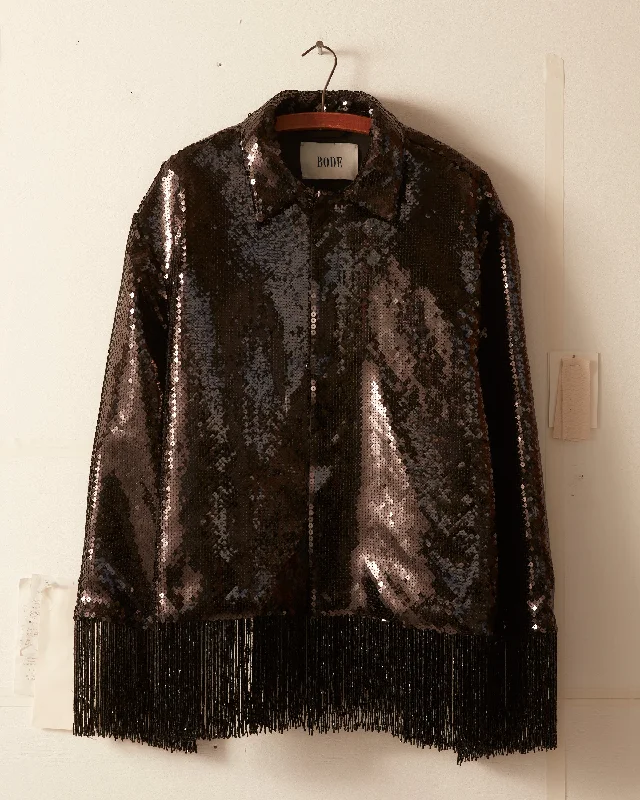 men's wool peacoat with pocketsSequined Blass Evening Jacket