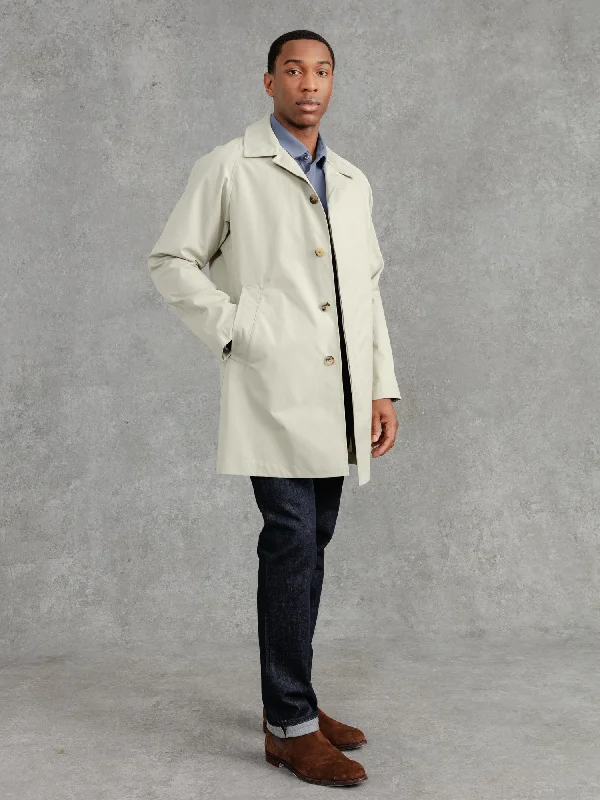 men's hooded bomber jacketThe Ventile® Raglan Raincoat - Stone