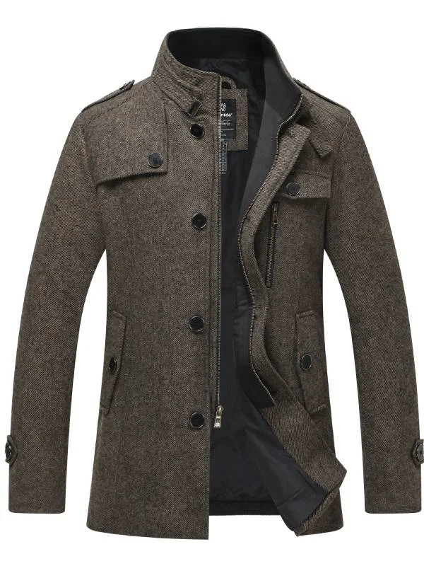 men's lightweight bomber jacketMen's Wool Blend Pea Coat Winter Jackets