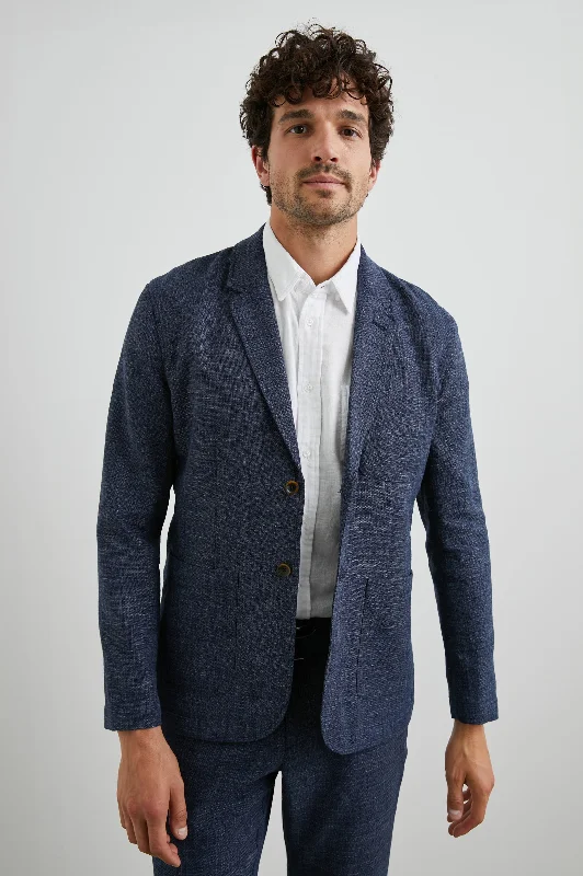 men's waterproof parka coatIDRIS BLAZER - NAVY MELANGE