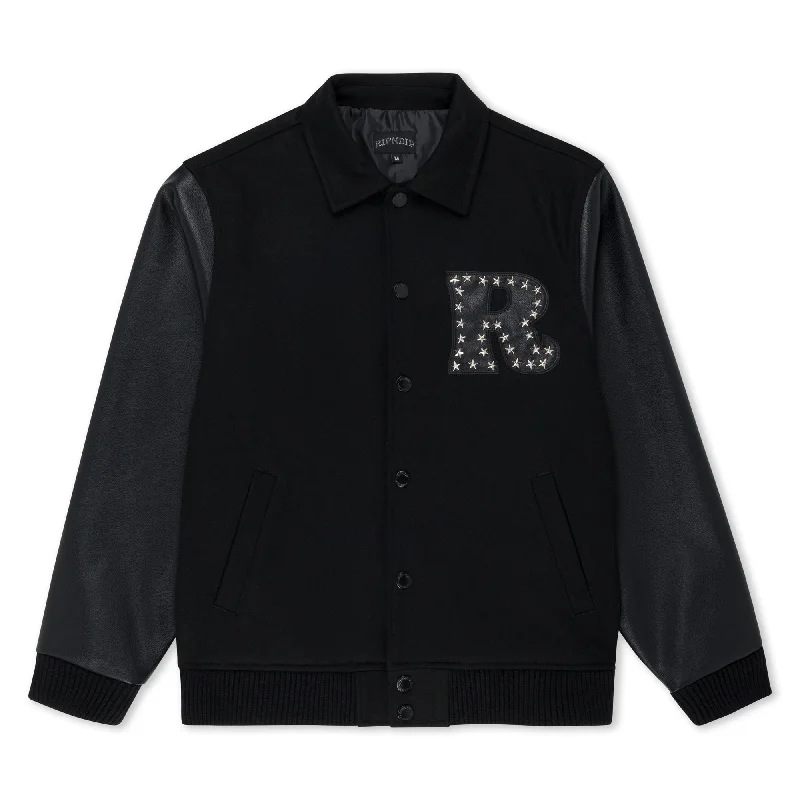men's hooded bomber jacketRari Varsity Jacket (Black)