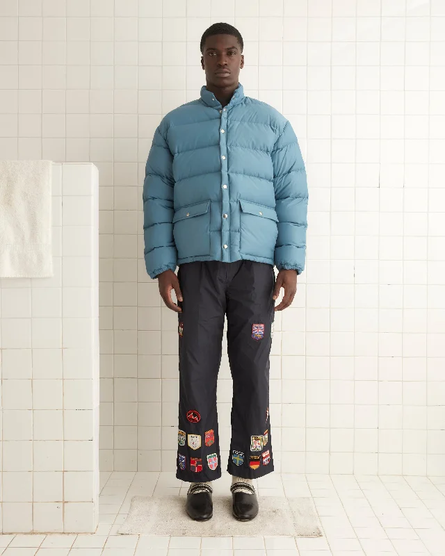 men's leather jacket with embroideryBurlington Puffer Jacket - Blue