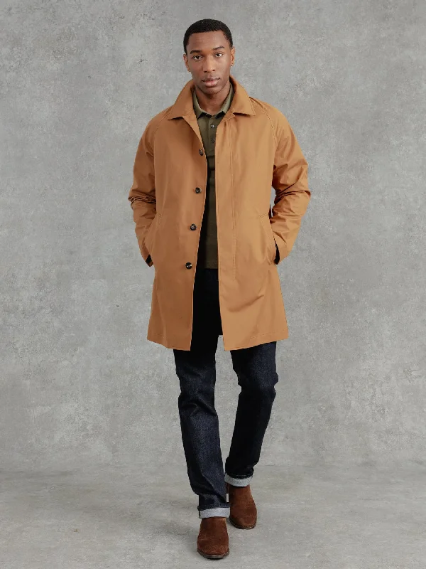 men's insulated hooded jacketThe Ventile® Raglan Raincoat - Cinnamon