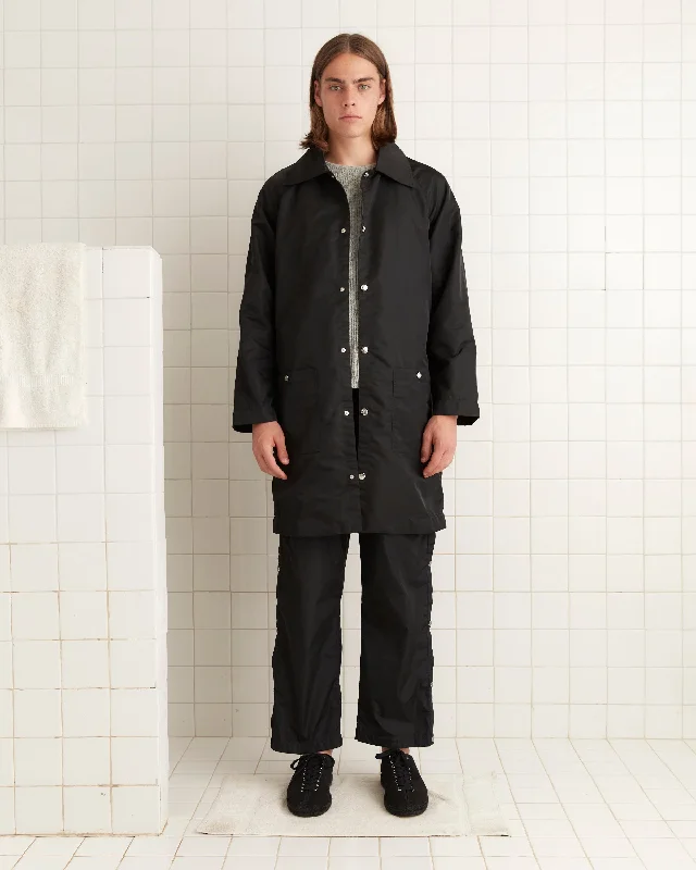 men's down vest jacket for fallNylon Raincoat - Black