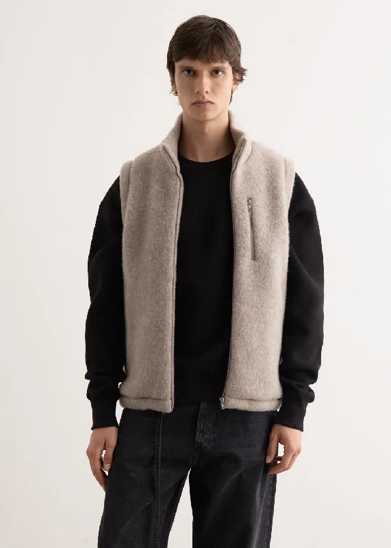extra-large men's denim jacketUndyed Wool Zip Vest