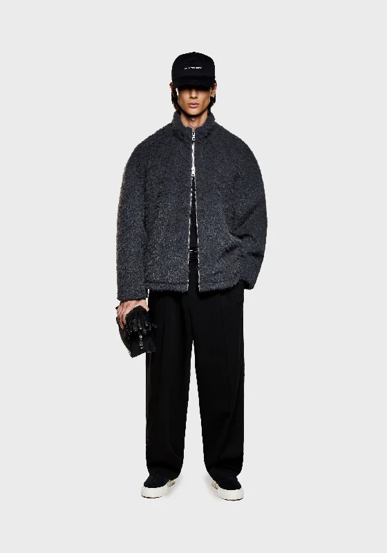 men's padded hooded coatMKI FAUX ALPACA TRACK JACKET