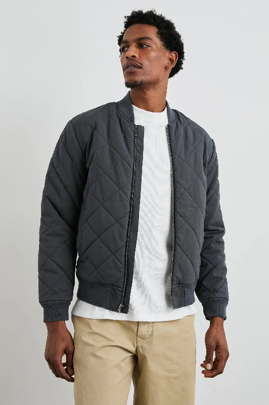 men's bomber jacket with fur collarPENINSULA JACKET - OBSIDIAN