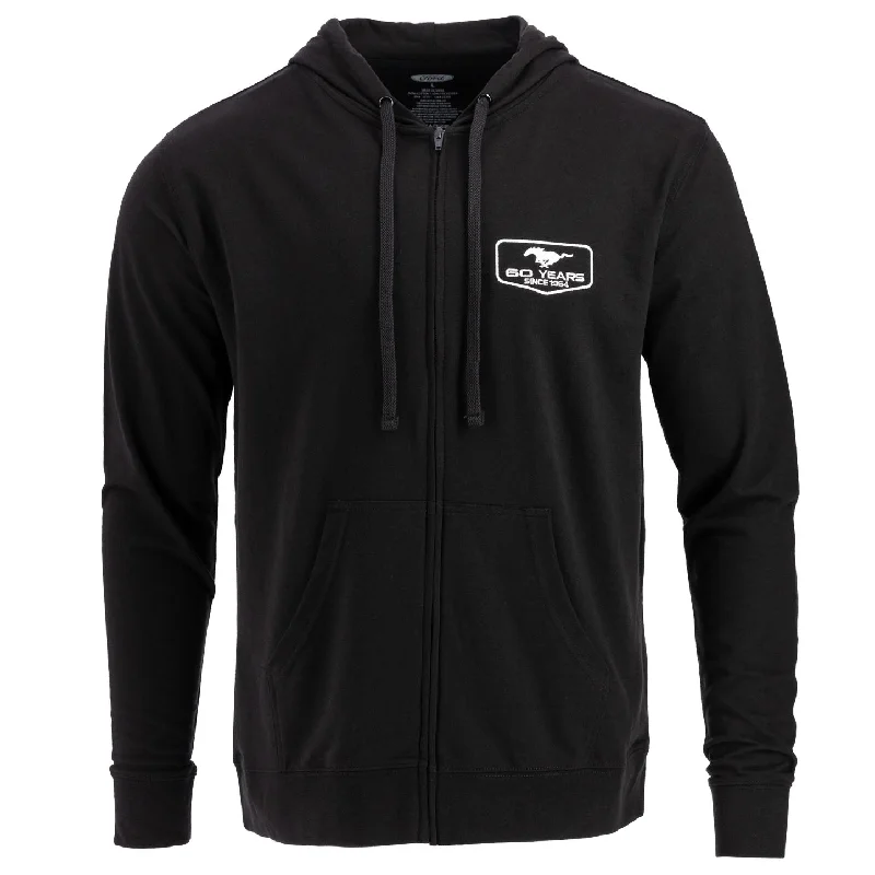 men's casual leather bomber jacket with fur liningFord Mustang 60 Years Men's Full Zip Hooded Fleece