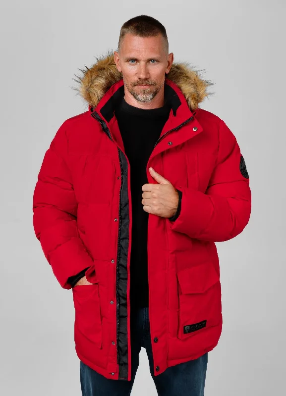 men's peacoat with patch pocketsMen's winter  hooded parka jacket Forest