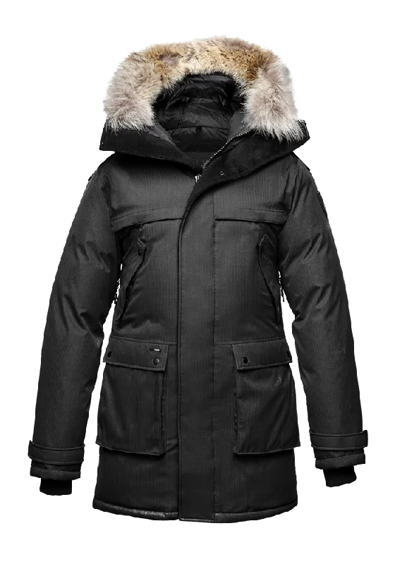 men's bomber jacket with zippersYatesy Men's Long Parka