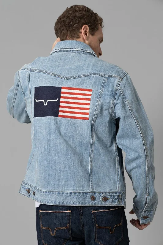 men's leather jacket with pocketsBarstow Denim Jacket