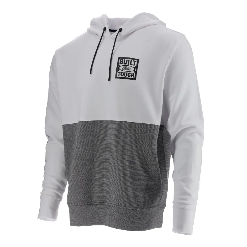 men's bomber jacket with adjustable sleevesFord F-150 Lightning Men's Colorblock Hooded Pullover Fleece