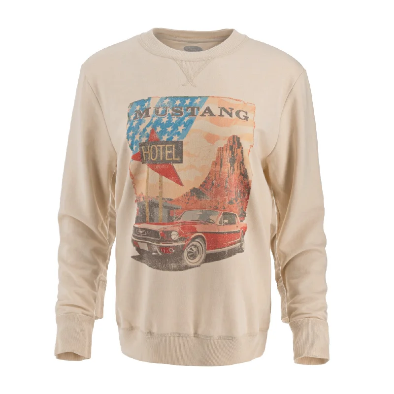 men's lightweight bomber jacketFord Mustang Women's Vintage Relaxed Pullover Sweatshirt