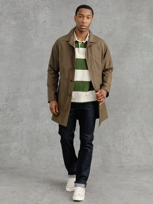men's waterproof parka coatThe Ventile® Raglan Raincoat - Leather