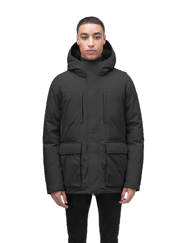 men's lightweight trench coatGeo Men's Short Parka