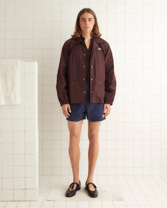 men's casual wool blend jacketNylon Track Jacket - Burgundy