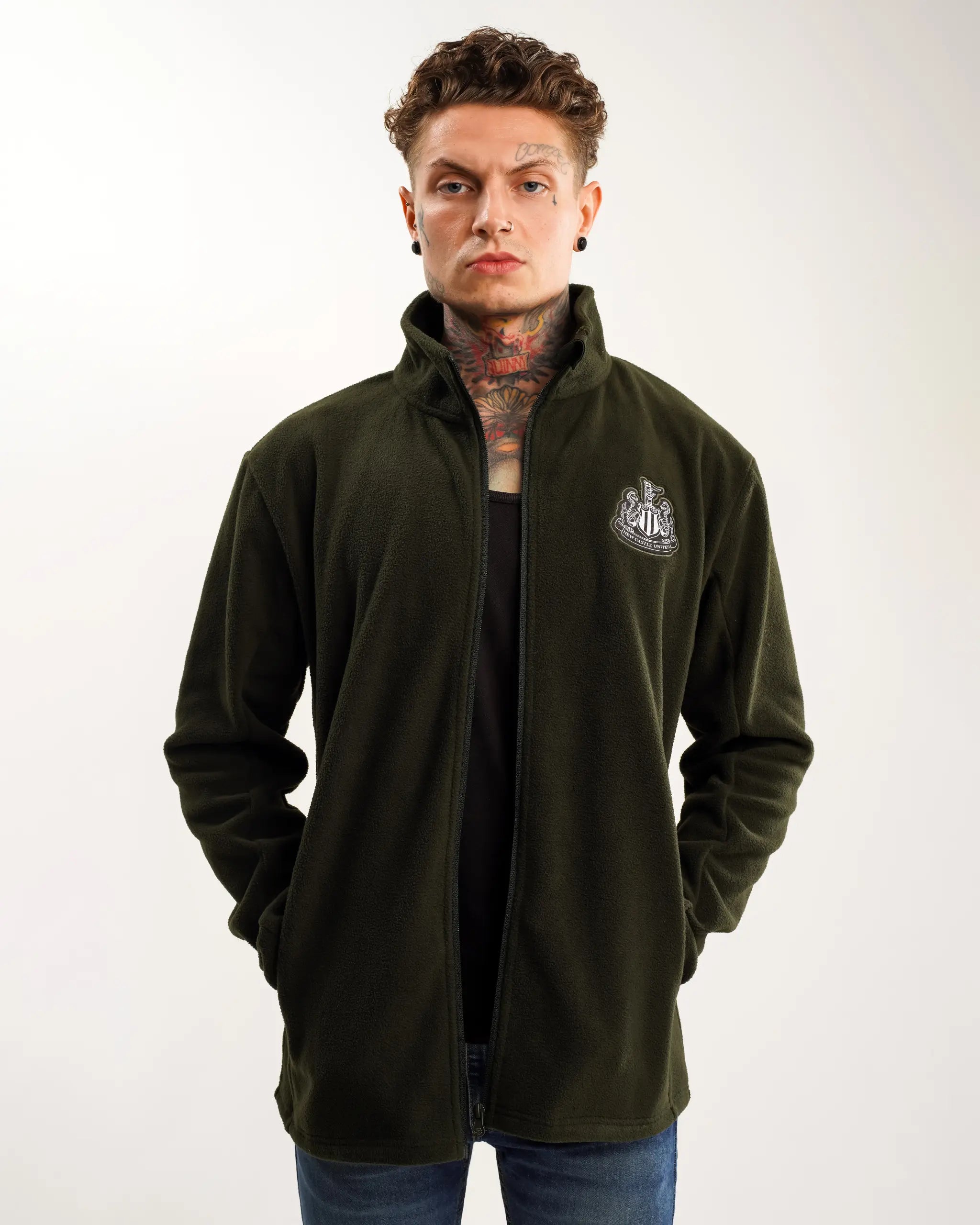 men's casual bomber jacketNewcastle United Men's Khaki Full Zip Fleece