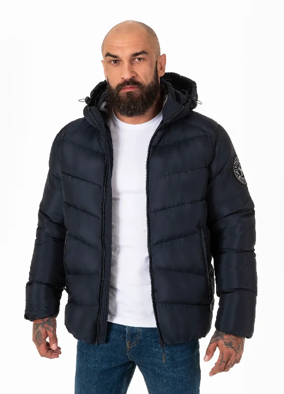 men's padded denim jacketMen's winter hooded jacket Mobley