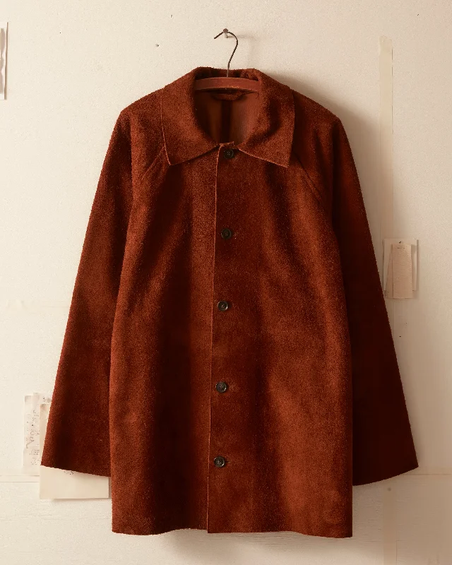men's parka coat with pocketsSuede Car Coat