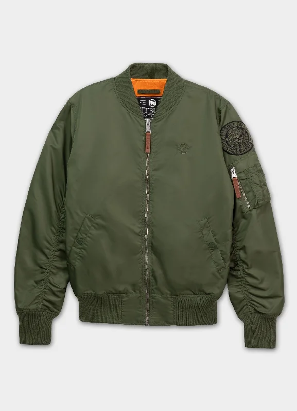 men's tailored blazer with ventMen's jacket MA-1 Logo - Olive