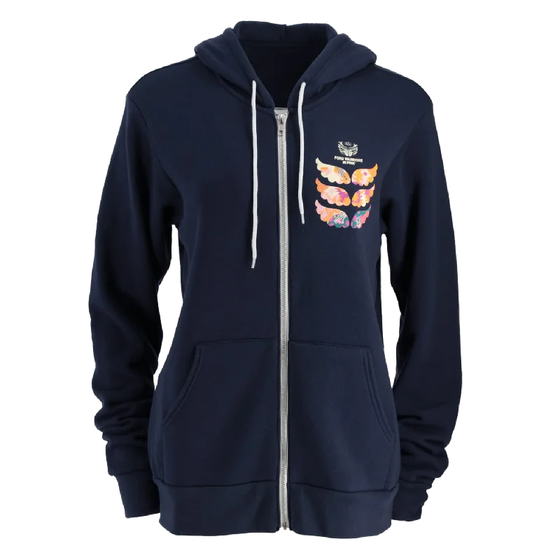 men's hooded raincoatFord Warriors in Pink Women's Full-Zip Hoodie