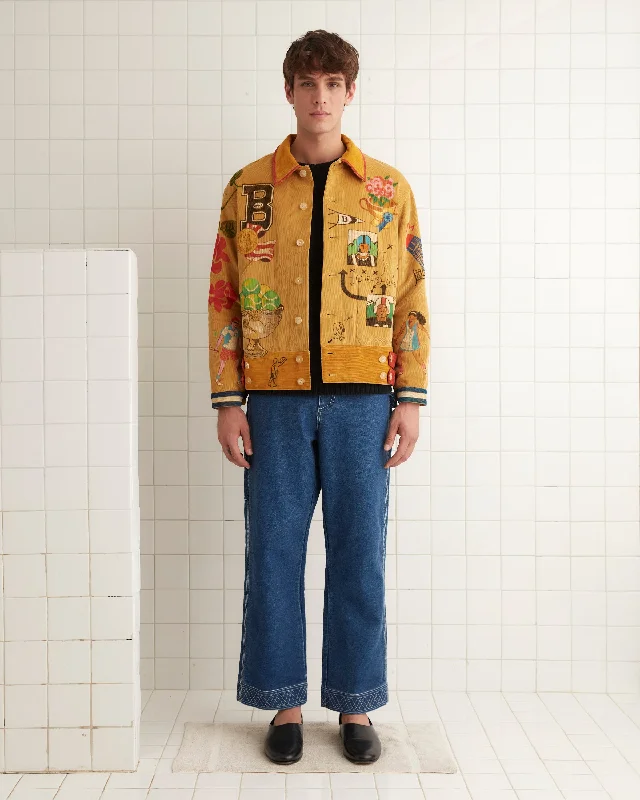 men's bomber jacket with zippersBode Recreation Senior Cord Side Tab Jacket