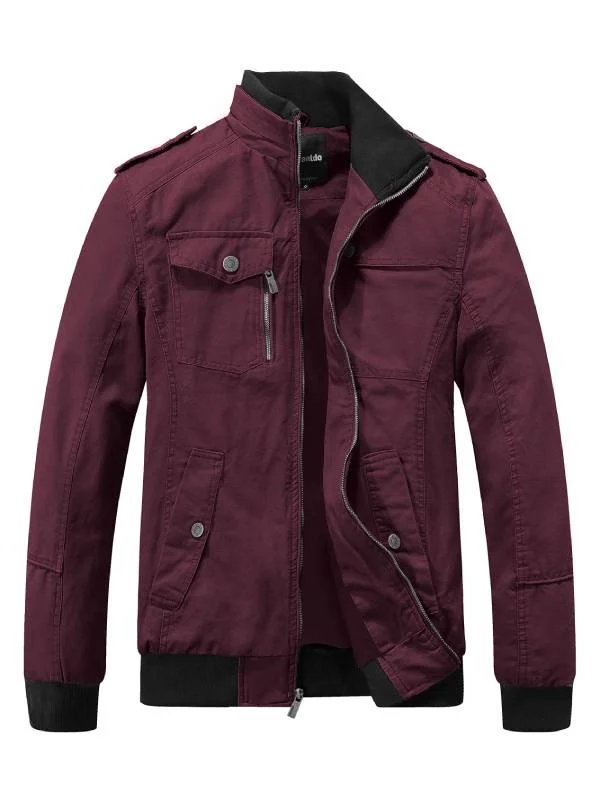 men's insulated winter coatMen's Military Casual Jacket Stand Collar Cotton Jacket