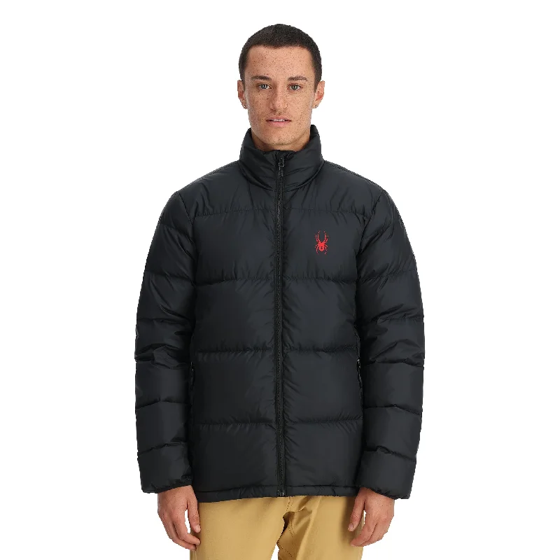 men's leather jacket with pocketsMens Windom Down Jacket - Black