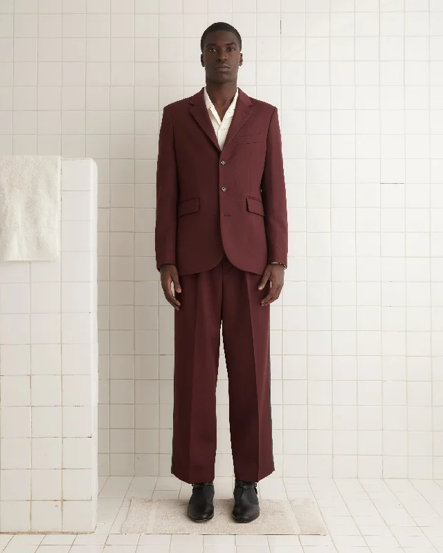 men's shearling coat with pocketsRiding Twill Suit Jacket - Burgundy