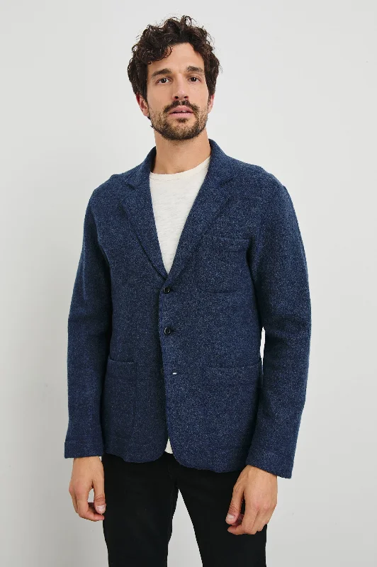 men's padded denim jacketPIERRE BLAZER - BLUE MELANGE