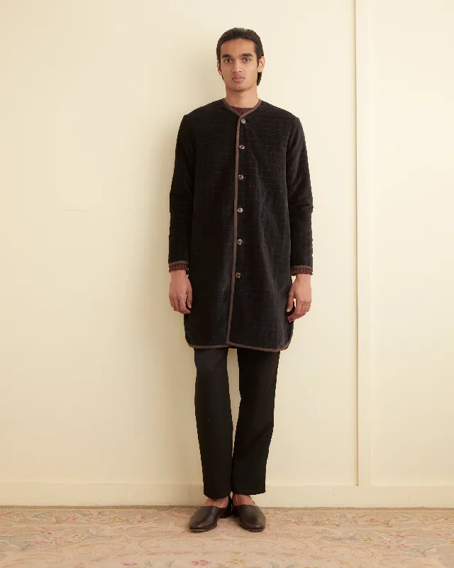 men's trench coat with adjustable cuffsQuilted Velvet Liner Coat