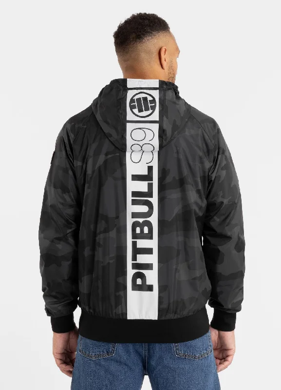 men's fleece-lined parkaMen's hooded jacket Athletic Hilltop - All Black Camo