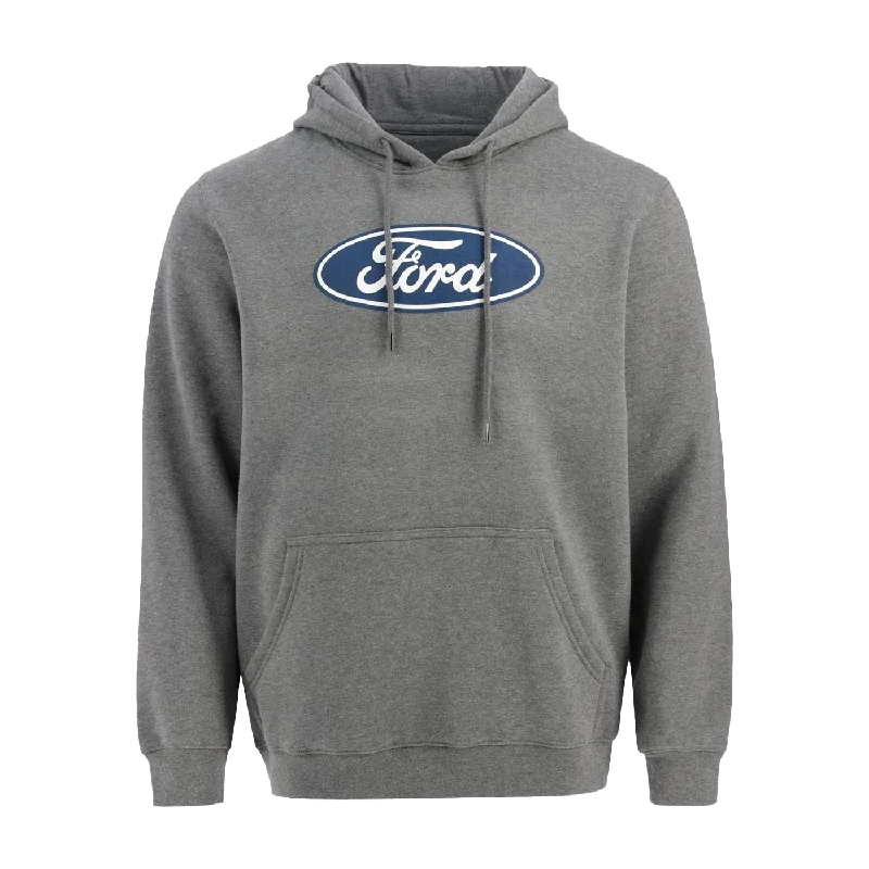 men's lightweight padded jacketFord Men's Oval Printed Hooded Fleece Pullover