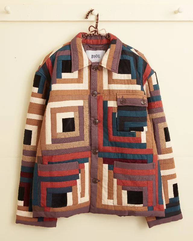 men's quilted vest jacketLog Cabin Quilted Workwear Jacket