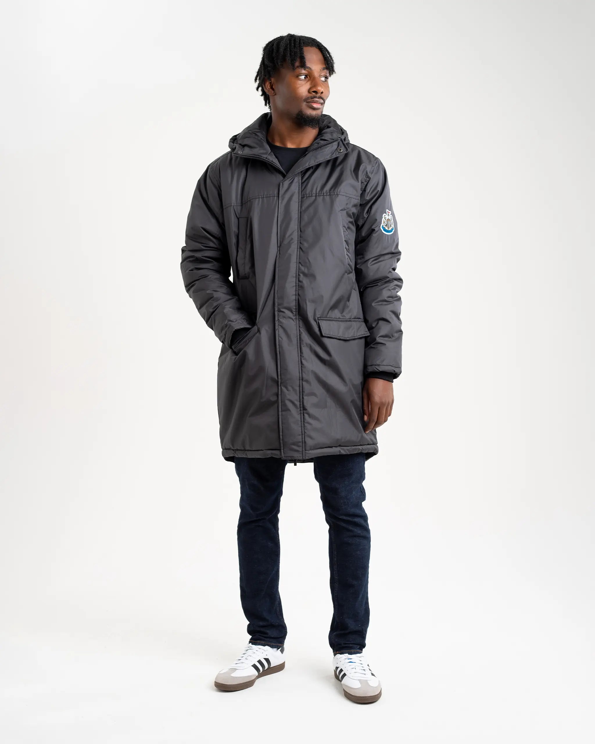 men's peacoat with inner liningNewcastle United Men's Black Terrace Long Jacket