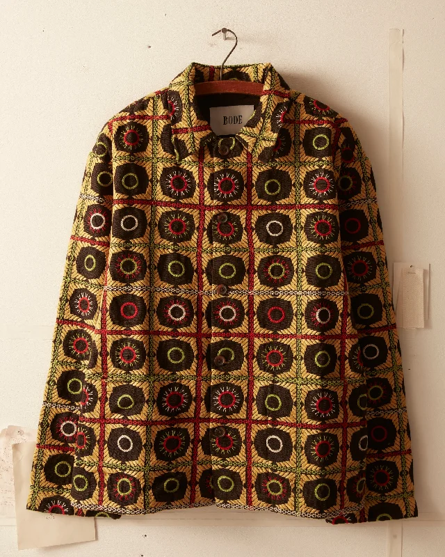 men's bomber jacket with fleece collarCircle Embroidered Jacket