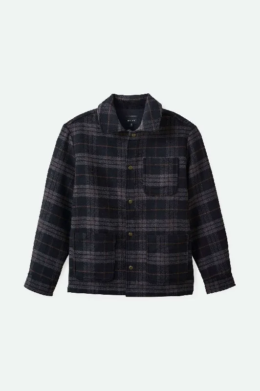 affordable men's leather jacketShop Menswear Chore Coat - Black/Charcoal Plaid