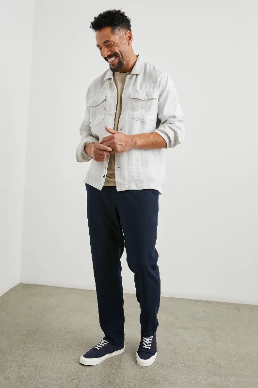 men's shearling-lined coatKEROUAC SHIRT JACKET - WICKER GRAPHITE STRIPE