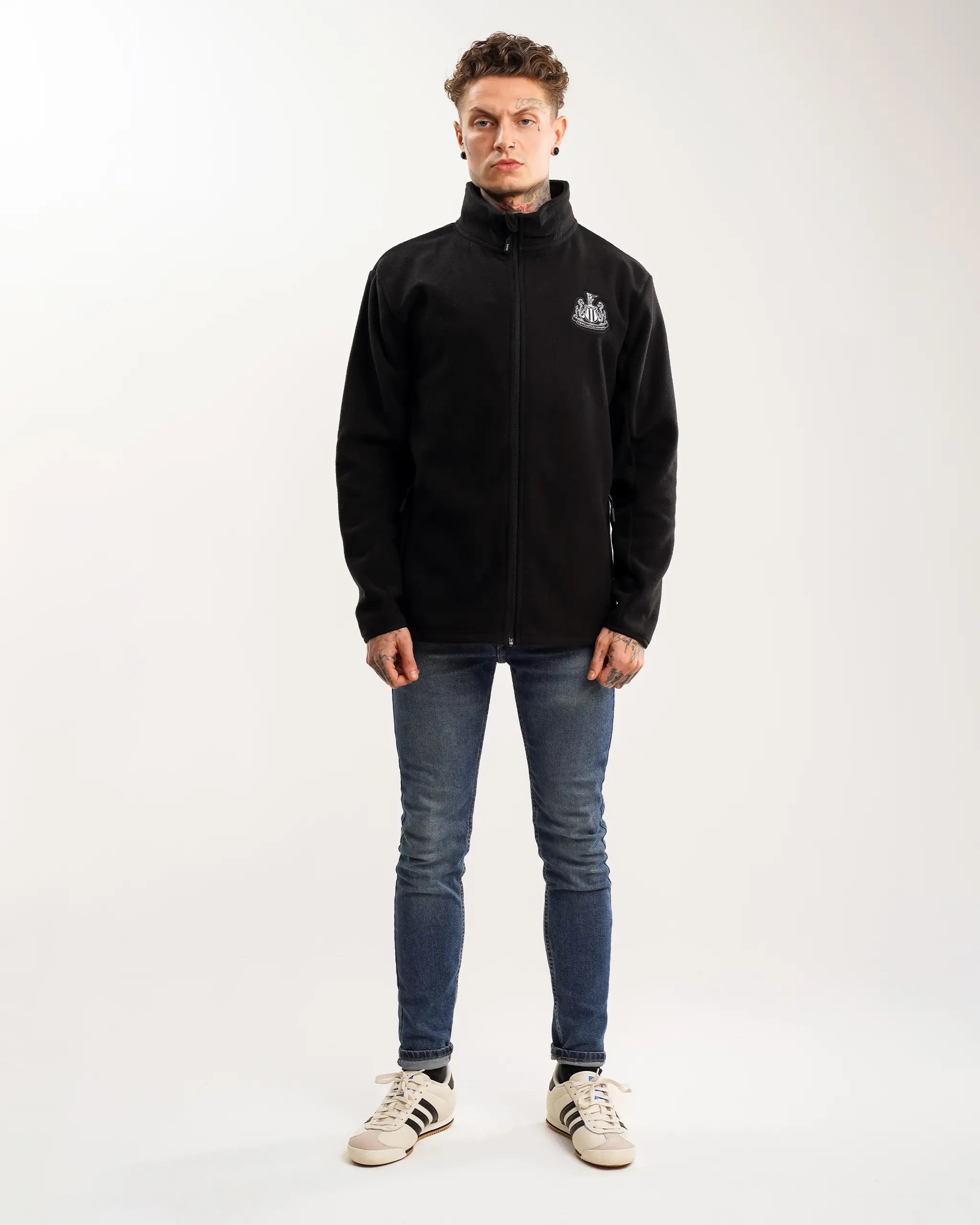 men's leather jacket with quilted liningNewcastle United Men's Black Full Zip Fleece